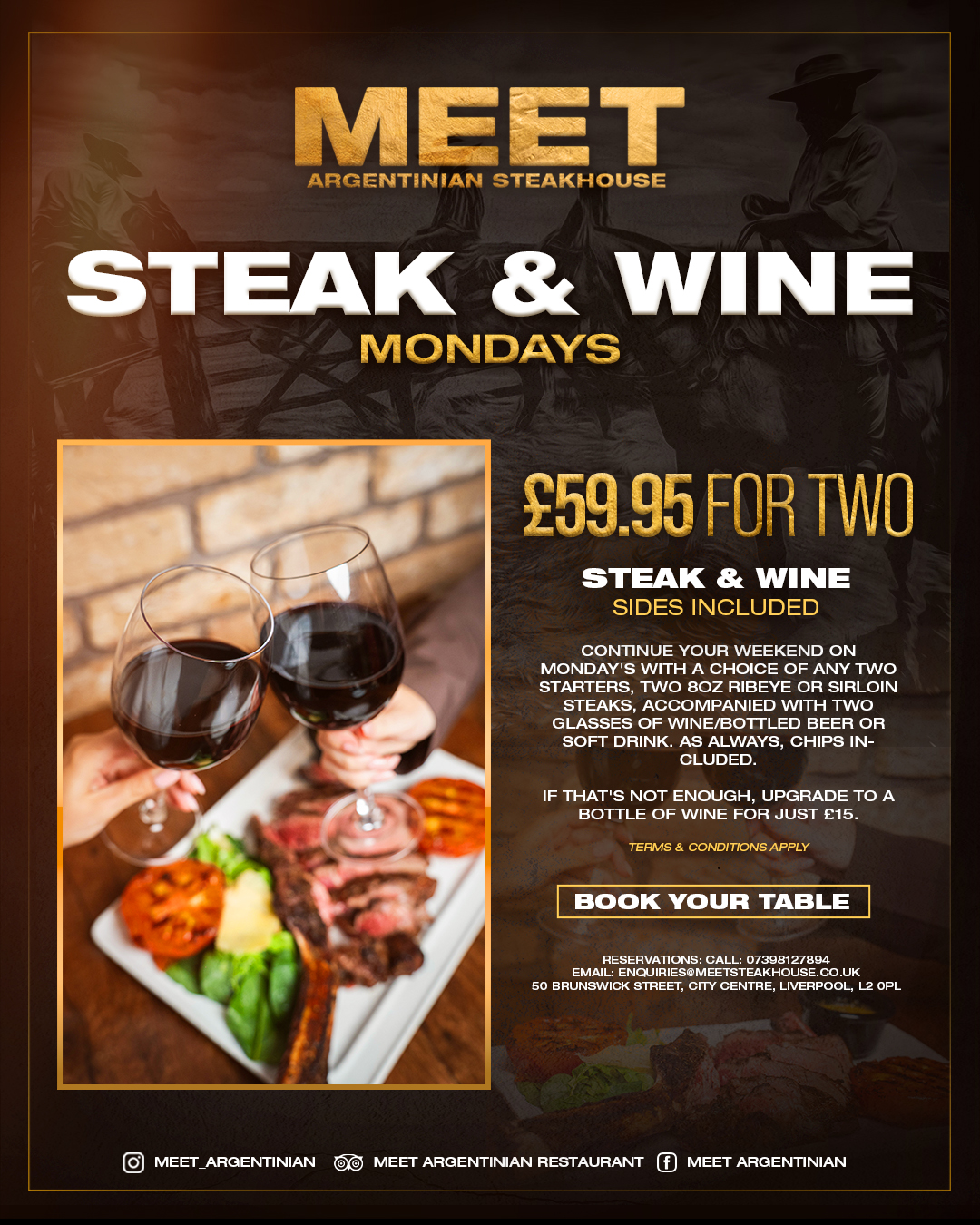 Mondays – Steak & Wine